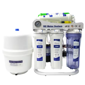 Purificador de agua por osmosis inversa,  7 etapas con base metalica manometro , filtro alcalino